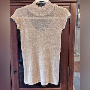POL NWOT Tan Cream Fitted Ribbed Blouse
